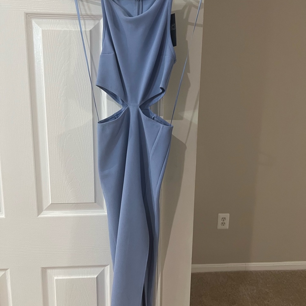 Chic Blue Backless Dress